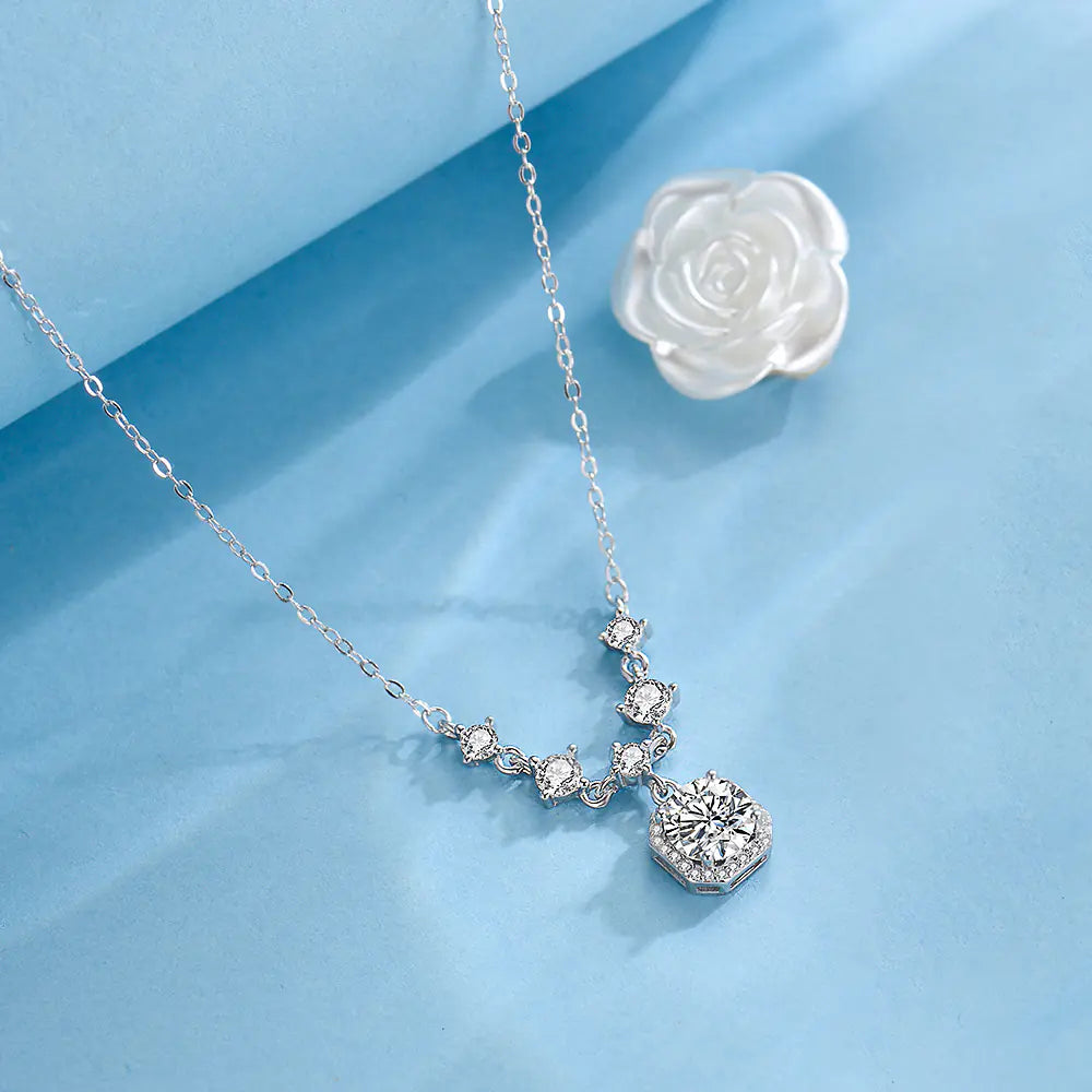 An heirloom-worthy moissanite pendant necklace
