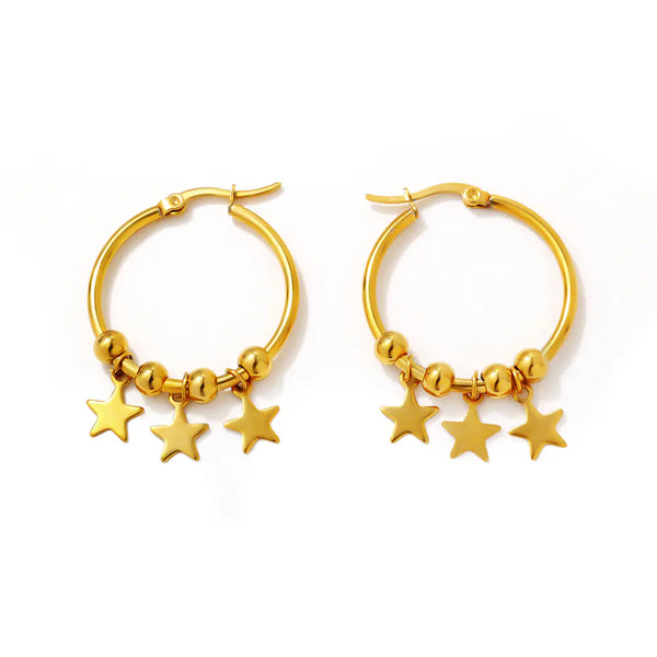 star drop earrings drop earrings star bangle earrings stars triple star drop earrings