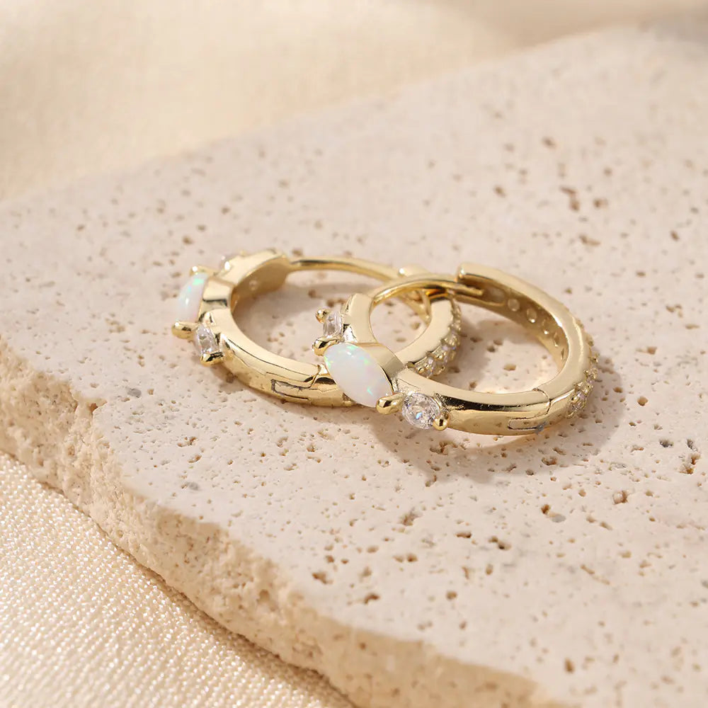 Opal Hoop Earrings