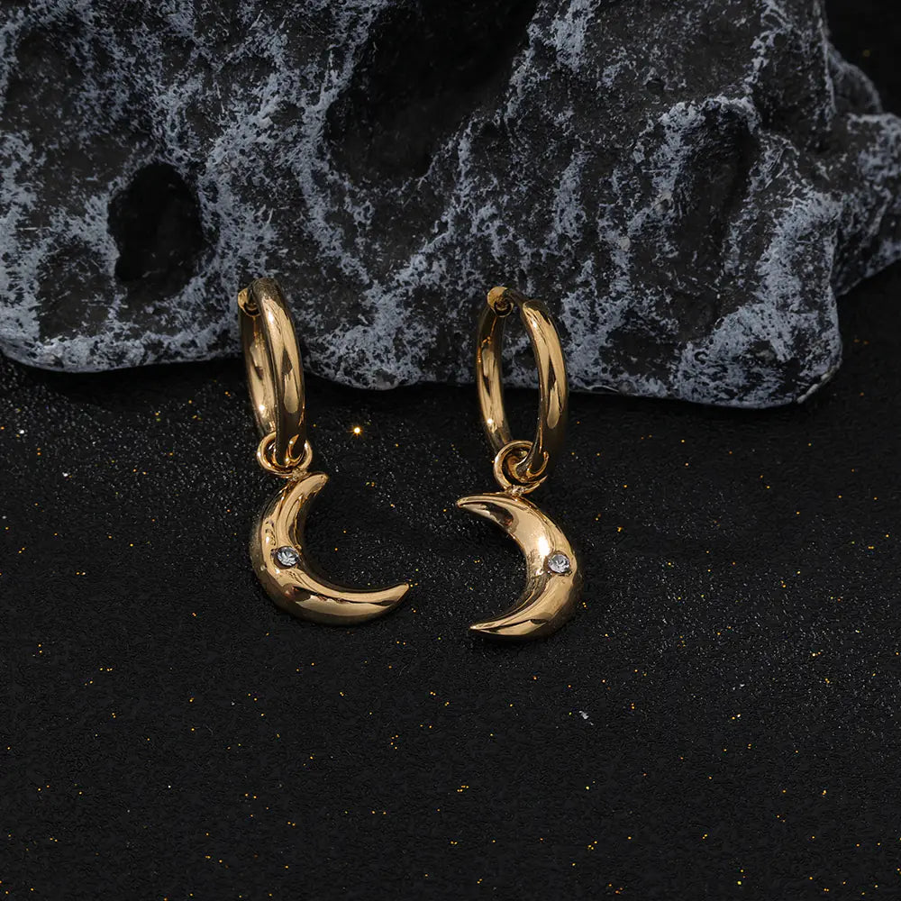 Moon Design Stud Earrings