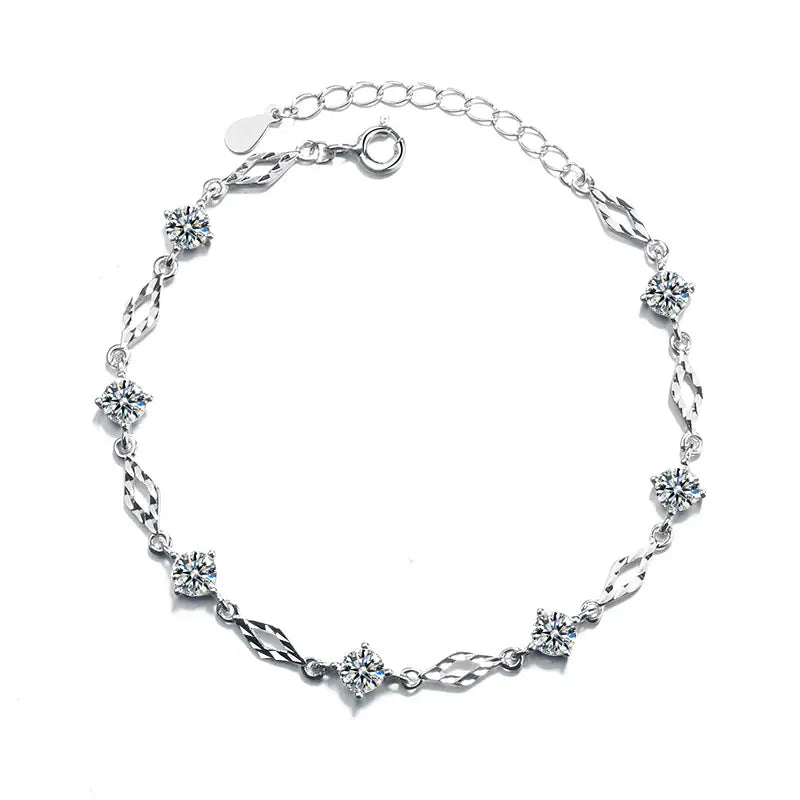 Moissanite diamond flower bracelet